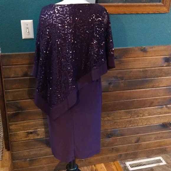 Roz & Ali Sequin Shawl Dress - Picture 3 of 9